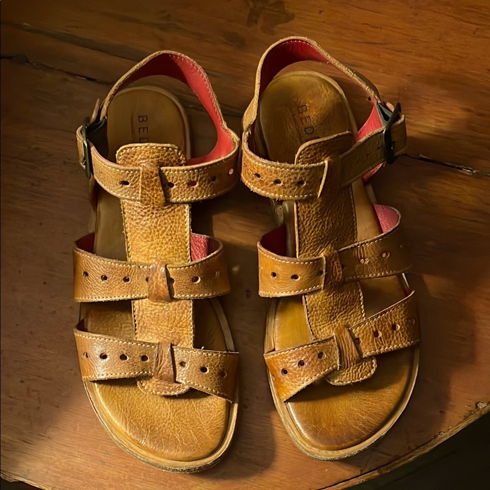 Bedstu Brown Leather Sandals